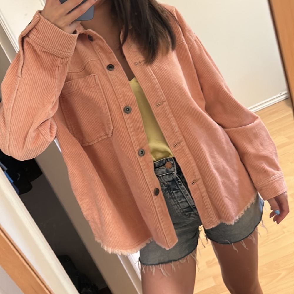 ZARA PINK CORDUROY SHACKET